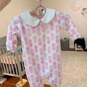 Little English 3M Pink Pineapple Print Baby Onesie EUC